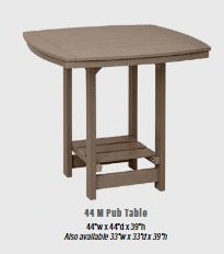 Amish-Made Poly Square 44" Oval-Ended Conversation, Dining & Pub Tables - Local Pickup ONLY in Downingtown PA