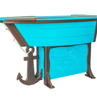 Amish-Made Anchor Avenue Collection 76" Boat-Shaped Poly Bar Table with Shelves