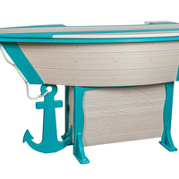 Amish-Made Anchor Avenue Collection 76" Boat-Shaped Poly Bar Table with Shelves