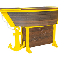 Amish-Made Anchor Avenue Collection 76" Boat-Shaped Poly Bar Table with Shelves