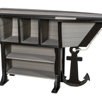 Amish-Made Anchor Avenue Collection 76" Boat-Shaped Poly Bar Table with Shelves