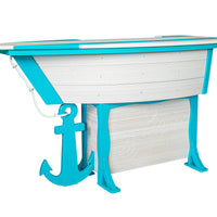 Amish-Made Anchor Avenue Collection 76" Boat-Shaped Poly Bar Table with Shelves