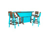 Amish-Made Anchor Avenue Collection 6' Boat-Shaped Poly Bar Table Set with Bar Chairs