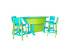 Amish-Made Anchor Avenue Collection 6' Boat-Shaped Poly Bar Table Set with Bar Chairs