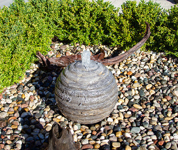 Blue Thumb  Smooth Ribbed Limestone Sphere Fountain Kit