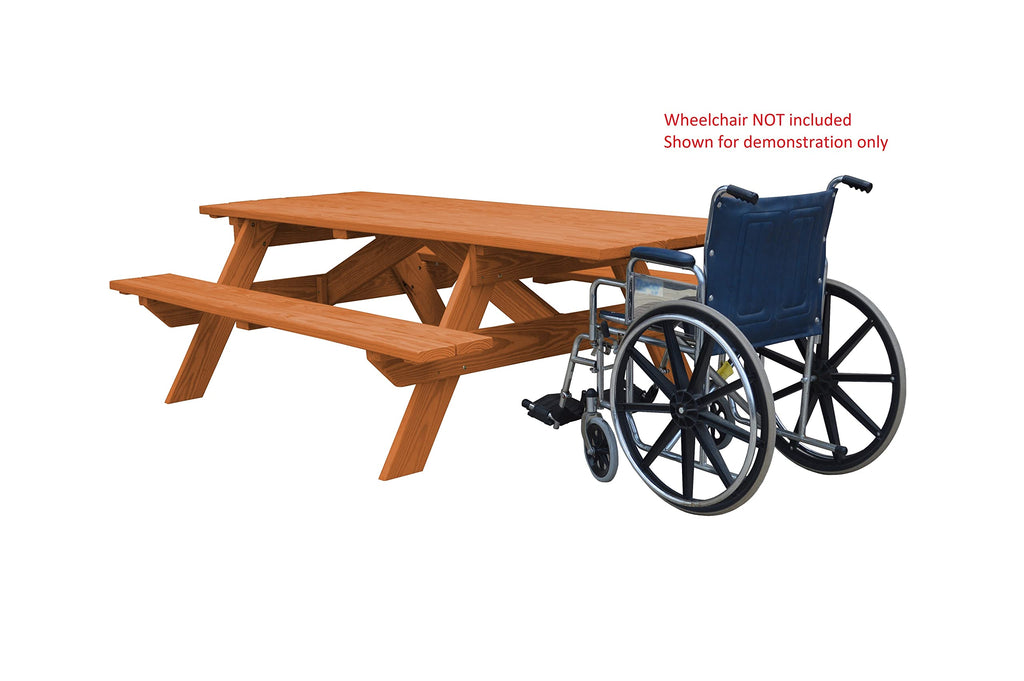 Ada Recangular Table A&L Furniture ADA Compliant Pine Picnic Table