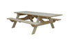 A&L Furniture Co. 8' Amish-Made Rectangular Pressure-Treated Pine Heavy Duty ADA Compliant Park Tables