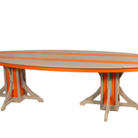 Amish-Made SurfAira Collection Surfboard-Shaped Dining Tables