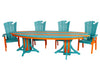 Amish-Made SurfAira Collection 10' Surfboard-Shaped Poly Dining Table Set