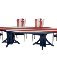 Amish-Made SurfAira Collection 10' Surfboard-Shaped Poly Dining Table Set