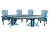 Amish-Made SurfAira Collection 10' Surfboard-Shaped Poly Dining Table Set