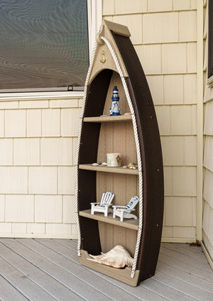 Amish-Made Nautical Rowboat Shaped Poly Bookshelf - Thumbnail 2