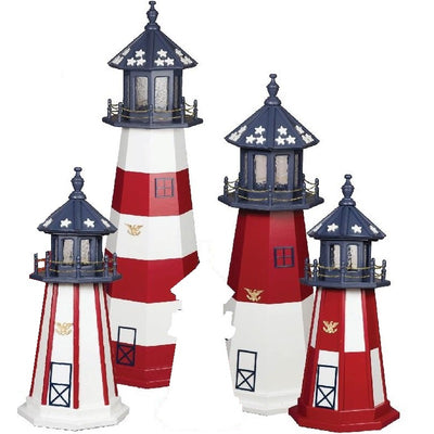 Amish-Made Poly Patriotic Lighthouses