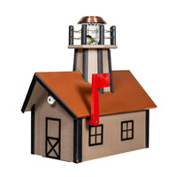 Amish-Made Poly Lighthouse Mailboxes with Aluminum Diamond-Plate Roofs & working solar light!