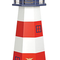 Amish-Made Hybrid Wood and Poly Patriotic Lighthouses, Assateague Style