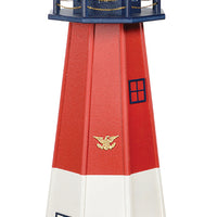 Amish-Made 8-Sided Wooden Patriotic Lighthouses, Barnegat Style