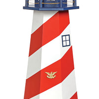 Amish-Made Hybrid Wood and Poly Patriotic Lighthouses, Cape Hatteras Style