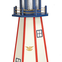 Amish-Made Poly Patriotic Lighthouses, Vertical Stripe Style