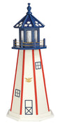 Amish-Made Poly Patriotic Lighthouses, Vertical Stripe Style