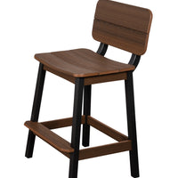 Amish-Made SurfAira Collection Saddle Bar Stool with Backrest