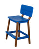 Amish-Made SurfAira Collection Saddle Bar Stool with Backrest