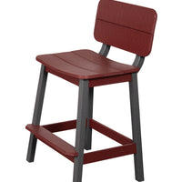 Amish-Made SurfAira Collection Saddle Bar Stool with Backrest