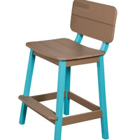 Amish-Made SurfAira Collection Saddle Bar Stool with Backrest