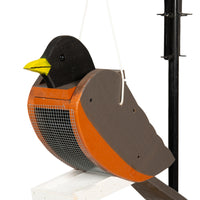 Amish-Made Deluxe Bird-Shaped Wooden Birdfeeders