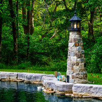 Amish-Made Stone Faced Lighthouses with Interior Lighting