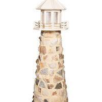 Amish-Made Stone Faced Lighthouses with Interior Lighting