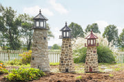 Amish-Made Stone Faced Lighthouses with Interior Lighting