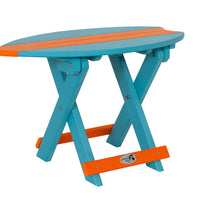 Amish-Made SurfAira Collection Surfboard-Shaped Folding Poly Side Table