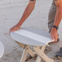 Amish-Made SurfAira Collection Surfboard-Shaped Folding Poly Side Table