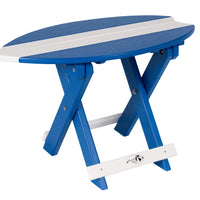 Amish-Made SurfAira Collection Surfboard-Shaped Folding Poly Side Table