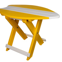 Amish-Made SurfAira Collection Surfboard-Shaped Folding Poly Side Table