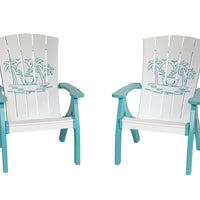 Amish-Made Bayside Collection Poly Patio Chairs with Ocean Designs