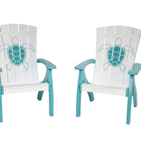 Amish-Made Bayside Collection Poly Patio Chairs with Ocean Designs