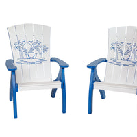 Amish-Made Bayside Collection Poly Patio Chairs with Ocean Designs