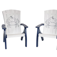 Amish-Made Bayside Collection Poly Patio Chairs with Ocean Designs