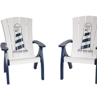 Amish-Made Bayside Collection Poly Patio Chairs with Ocean Designs