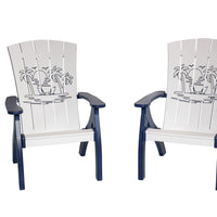 Amish-Made Bayside Collection Poly Patio Chairs with Ocean Designs