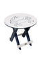 Amish-Made Bayside Collection Round Poly Folding Table with Ocean Design