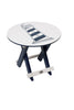 Amish-Made Bayside Collection Round Poly Folding Table with Ocean Design