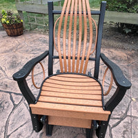 Amish-Made Deluxe Poly Bentwood Style Glider Chair with Round Trim - Local Pickup at our Boutique in Downingtown PA Only SR-BGCwT