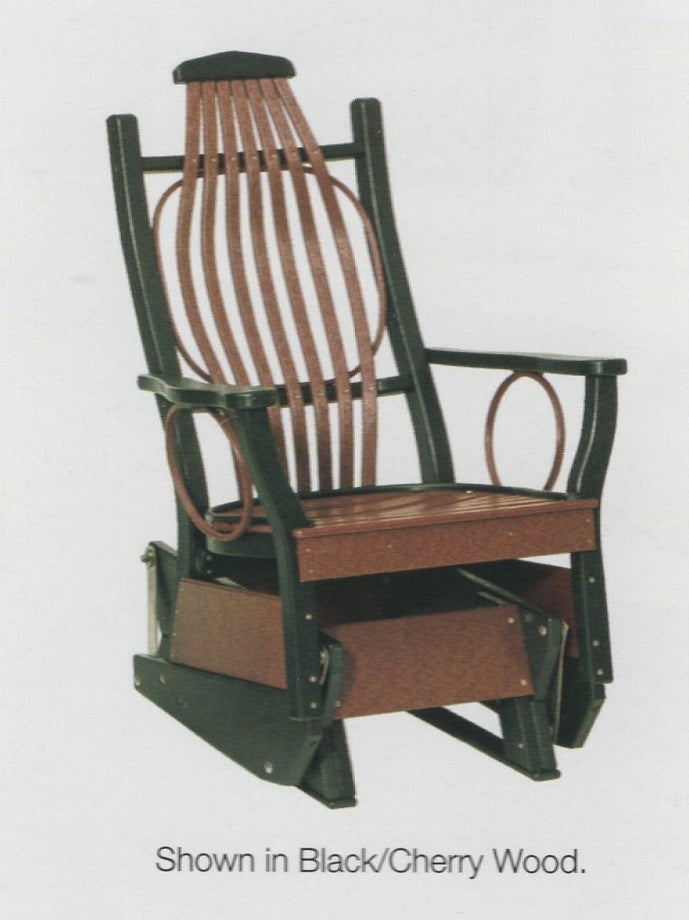 Amish-Made Poly Bentwood Style Glider Chair with Round Trim - Local Pickup at our Boutique in Downingtown PA Only SR-BGCwT 2025