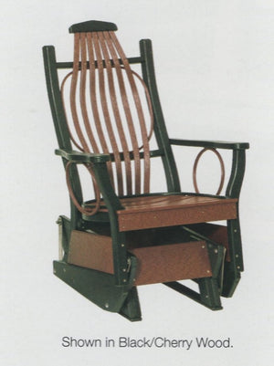 Amish-Made Poly Bentwood Style Glider Chair with Round Trim - Local Pickup at our Boutique in Downingtown PA Only SR-BGCwT 2025