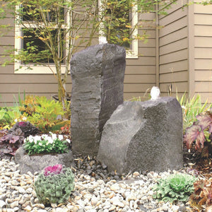 Blue Thumb Cascade Double Fountain Kit with Accent Planter