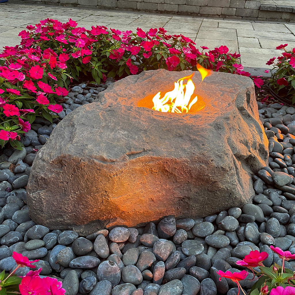 Blue Thumb Large Fire Boulder with Propane Burner Kit