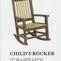 Amish-Made Poly Child's Lumbar Rocker, Rocking Chair - Local Purchase at our Boutique in Downingtown PA only