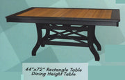 Amish-Made Rectangle 44" Wide Outdoor Dining Tables in 5', 6', or 7' Lengths - Local Purchase ONLY in Downingtown PA